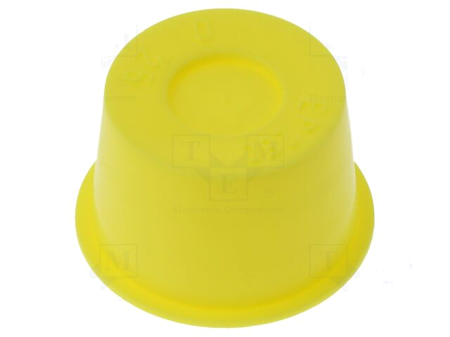 Afsluitdopje; Lichaam: geel; Buitendiam: 31,1mm; H: 19mm; PE-LLD Afsluitdopje; Lichaam: geel; Buitendiam: 31,1mm; H: 19mm; PE-LLD